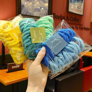 Coletero elástico de algodón, 50 Uds., bandas para el pelo sin costuras multicolor para niños y mujeres, lazos para el pelo de estilo dulce para niñas - Product Image 6