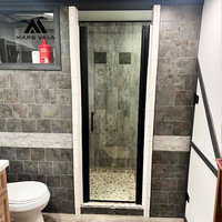 Porte de douche pivotante de luxe minimaliste Mars Villa, conception personnalisée avec charnières à fermeture automatique, meilleure alternative 2026, fabrication