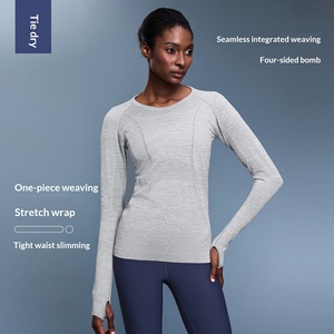 Haut de yoga sans couture à manches longues pour femme, mignon, neuf, respirant, confortable, anti-transpiration, idéal pour le sport et la course à pied - Product Image 5