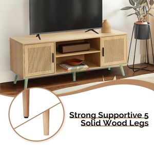 <span class=keywords><strong>Meuble</strong></span> TV 65 pouces avec rangement, étagères réglables <span class=keywords><strong>et</strong></span> gestion des câbles, console TV en bois rainuré <span class=keywords><strong>pour</strong></span> salon (Nouveau) - Product Image 3