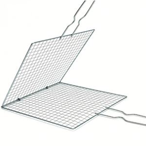 Full Size 304/316 Stainless Steel Wire Net Roasting Grill Outdoor Kitchen Barbecue Accessories Handle Non-Stick Heat Resistant - Product Image 1