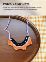 Tenue de remplacement mignonne pour poupée en coton de 10 cm, costume de citrouille au crochet et chapeau de sorcière, pour Halloween, vente en gros