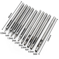 Cuir fait main 10 pièces ensemble rond poinçon ceinture poinçon Perforation poinçon cuir bricolage cuir outils ceinture