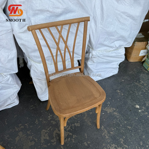 Chaise en bois à dossier croisé pour événements extérieurs, mariages, hôtels et banquets – Modèle empilable, très demandé - Product Image 3