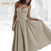 Personnalisé dame élégante mince dos nu robe conception femmes mode dames été femmes Robes robes de soirée jarretelles