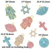 Breloques DIY pour bébés : étoiles rondes, mains de Hamsa, yeux turcs, croix, chevaux, pendentifs en strass pour épingles de bébé islamiques