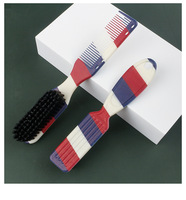 Peigne de coiffure double usage de qualité supérieure pour salon de barbier, brosse de nettoyage avec fonction de massage, portable pour le coiffage de la barbe et des cheveux masculins