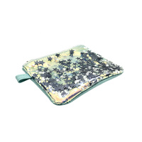 Personnalisation promotion imprimé logo tirette extracteur mini paillettes étincelle pochette plate porte-monnaie sequin sac cosmétique