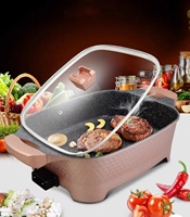 Poêle électrique multifonctionnelle en alliage d'aluminium 10L noir et rose pour dortoir, hôtel, camping-car et usage domestique – Spécial Asie du Sud-Est