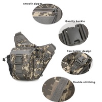 Sac à dos tactique unisexe pour hommes avec fermeture éclair imperméable motif camouflage sportif sac messager molle pour l'extérieur bandoulière