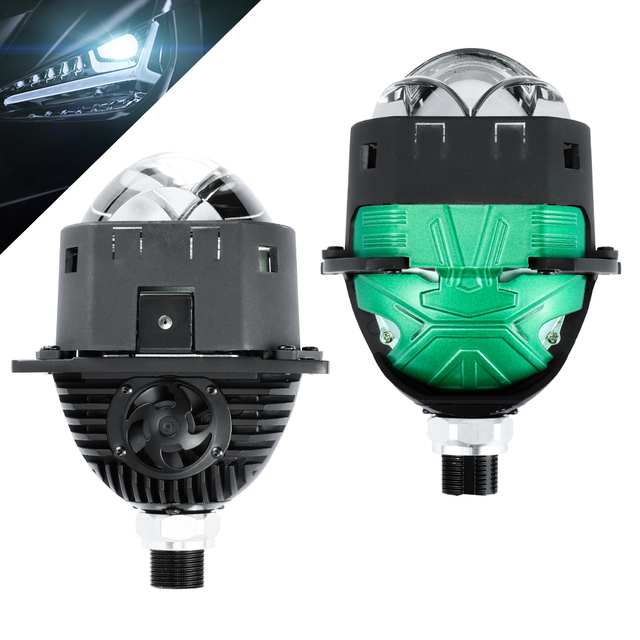 Non-Destructive Installation Accessories H7 H4 9005 Bi-Led Square Type Headlight Projector for Car Retrofit 3 Inch 180W Lens
