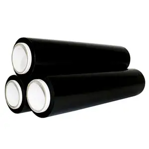 Película de rollo de plástico transparente, diseño Simple Pe Cling Wrap transparente Lldpe Nano Stretch negro