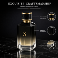 Flacon de parfum en verre noir dégradé personnalisé de 50 ml, vaporisateur fin, flacons de parfum de luxe de 50 ml avec boîte