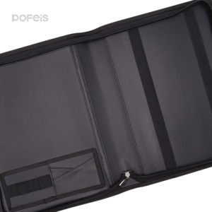 Portefeuille en cuir végétalien avec fermeture à glissière Business Planner Portfolio <span class=keywords><strong>professionnel</strong></span> Padfolio pour hommes et femmes - Product Image 2