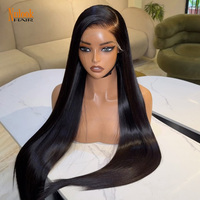 Perruques de cheveux humains avec dentelle frontale HD 13x6, pré-épilées, ligne de cheveux naturelle, pour femmes noires, lisses comme des baguettes, perruques frontales en dentelle 13x4 sans colle
