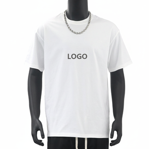 T-shirt à manches courtes en twill lourd 200g, impression numérique personnalisée du logo sur le devant, col en polyester/coton, respirant, séchage rapide, pour homme - Product Image 1