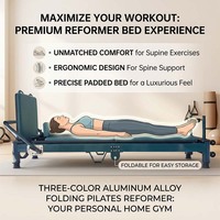 Lit de Pilates Reformer pliable en aluminium, équipement de fitness professionnel réglable pour la maison et le studio