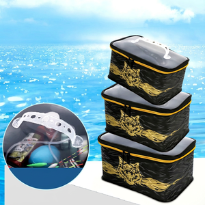 Juego de Cajas de Pesca de EVA Reforzada, 3 Piezas, con Tapa Transparente, Portátiles, Impermeables, con Asa, Multifuncionales - Product Image 1
