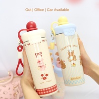 Nouveau mignon dessin animé Animal vide Thermos 316 acier inoxydable grande capacité étudiant enfants Portable lanière ventouse chaude