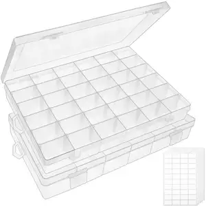 Plastic Organizer Box Storage Container Jewelry Box with Adjustable Dividers for Beads Art DIY Crafts Jewelry Fishing Tackles