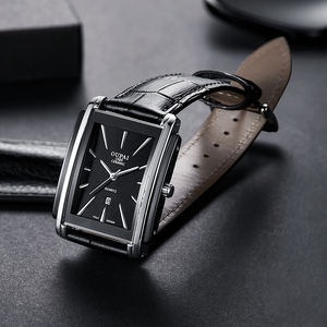 Orologio da polso di lusso impermeabile in acciaio inossidabile con cinturino in ceramica nera quadrata da uomo di vecchia moda con calendario per OEM - Product Image 5