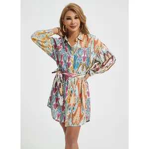 Hot spring sale Digital printing New Design Women Bohemian Casual Mini Dress