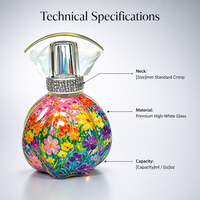 Flacon de parfum en verre mat floral à étiquette privée 30ml/50ml/100ml avec impression sérigraphique et option de logo personnalisé
