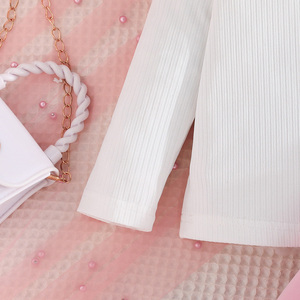 ชุดเด็กผู้หญิงสไตล์เจ้าหญิงหวานแหวว แฟชั่นเสื้อแขนยาวสองชิ้น ชุดกระโปรงจีบประดับโบว์สวยหรู ขายส่งจากโรงงาน - Product Image 4