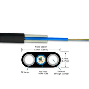 2 to 24 core flat drop fiber optic cable with G657A2 LSZH FRP