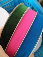 Ruban en velours de nylon imprimé sur une face, personnalisé, vente chaude, 25 yards/rouleau, 1 pouce, 118 couleurs, avec logo personnalisé pour l'emballage de cadeaux