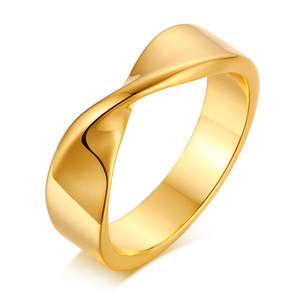 <span class=keywords><strong>Bague</strong></span> en <span class=keywords><strong>acier</strong></span> <span class=keywords><strong>inoxydable</strong></span> de style européen et américain Mobius or femme accessoires de main simples en gros - Product Image 2