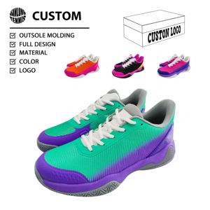 Chaussures <span class=keywords><strong>de</strong></span> <span class=keywords><strong>tennis</strong></span> personnalisées pour hommes et femmes avec semelle légère, respirante et non marquante pour le jeu sur terrain dur OEM - Product Image 1