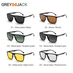 Lunettes de soleil polarisées Grey Jack UV400, monture PC, verres TAC, vision nocturne, unisexe, pour sports de plein air et conduite - Product Image 1