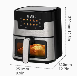 Friteuse à air intelligente à écran tactile 5-6L en plastique, sans huile, avec fenêtre d'observation et panier antiadhésif pour usage domestique et hôtelier - Product Image 4