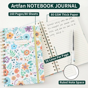 Bloc-notes à spirale A5 à couverture rigide, relié par bobine, motif floral, pages lignées – Approvisionnement exclusif transfrontalier - Product Image 3