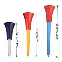 Tees de golf durables en plastique et caoutchouc de 83 mm avec coussinets, couleurs assorties, accessoires porte-balles de golf