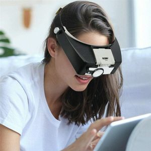 Led Verlichte Hoofdvergrootglas, 2x 4x 6,5x 8,5x Handsfree Verlicht Verlichtend Vergrootglas Voor Het Lezen Van Elektronica Horloge Reparatie - Product Image 2