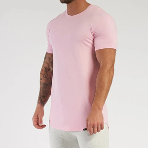 T-shirt rose de haute qualité Gym respirant à manches courtes T-shirts unis 100% coton T-shirts pour hommes - Product Image 2