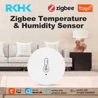 Sensor de Temperatura y Humedad Zigbee, Mini Termómetro e Higrómetro Inalámbrico con Batería, Compatible con Tuya, Alexa y Google