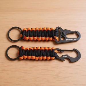 Mousquetons promotionnels en gros, porte-clés, breloques pour camping et randonnée, mousquetons personnalisés en paracorde 4 mm pour cadeaux et décoration - Product Image 1