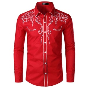 <span class=keywords><strong>Camicia</strong></span> da Cowboy Occidentale Elegante da Uomo, Maniche Lunghe, Vestibilità Slim, con Ricami - Product Image 4