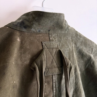 Veste de travail MZN en toile de denim sergé personnalisée, effet vieilli, avec fermeture éclair, crochet de pont, patchwork, style vintage, type marin ou pompier