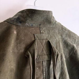 Veste de travail MZN en toile de denim sergé personnalisée, effet vieilli, avec fermeture éclair, crochet de pont, patchwork, style vintage, type marin ou pompier - Product Image 4