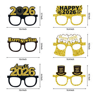 2026 lunettes joyeux nouvel an lunettes drôle papier lunettes lunettes pour nouvel an fête fournitures joyeux nouvel an décorations - Product Image 3