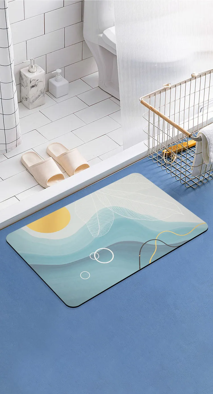 Mesin membuat grosir penyerap air karpet kamar mandi empuk dapat dicuci Anti Slip karet kustom Diatom karpet kamar mandi tikar