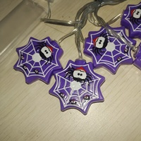 Guirlande lumineuse LED décorative d'Halloween, toile d'araignée violette, en forme de sorcière, alimentée par batterie, étanche, décorations féeriques