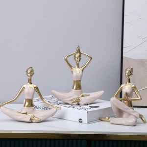 Tóm Tắt Nhựa Thủ Công Mỹ Nghệ Hiện Đại Yoga Đặt ra Phụ Nữ Máy Tính Để Bàn Trang Trí Người Phụ Nữ Hình Nghệ Thuật Điêu Khắc Cho Yoga Phòng Tập Thể Dục Trang Trí Nội Thất - Product Image 2