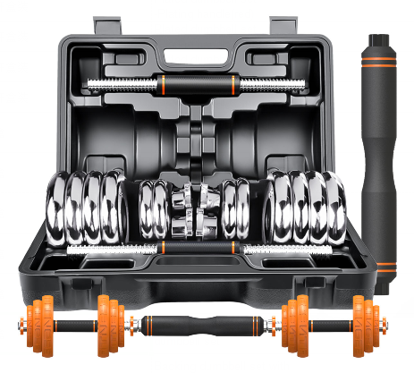 Новый стиль ФЕД 15 кг 20 кг 30 кг хромированные регулируемые гантели 30 кг набор штангов для тяжелой атлетики