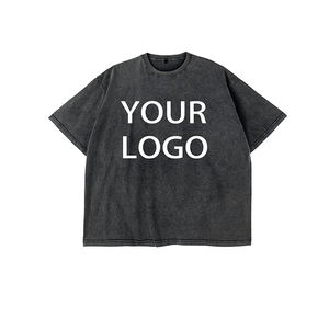 TKAN6 T-shirts en coton pour hommes surdimensionnés manches courtes Streetwear personnalisé t-shirt unisexe hauts Vintage lavage à l'acide Y2K Boxy Fit t-shirt - Product Image 1