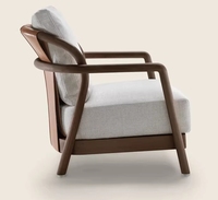 Bester Verkauf Nordic Leisure Chair Moderner Stuhl Einfacher Single Lounge Chair Freizeit Sofa Stuhl Holz Wohnzimmer Outdoor